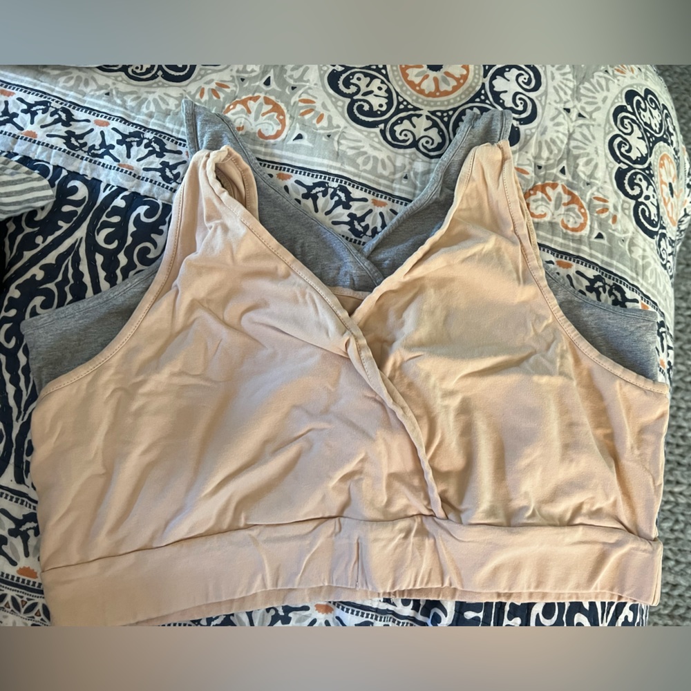 Two (2) Kindred Bravely Organic Cotton Nursing & Sleep Bras XXL-Busty